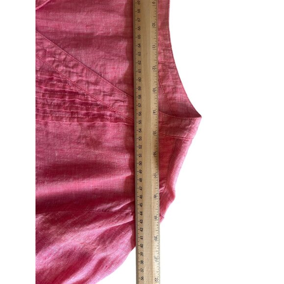Sigrid Olsen Women's Salmon Button-Front Linen Tunic Top Size XL - Picture 3 of 7